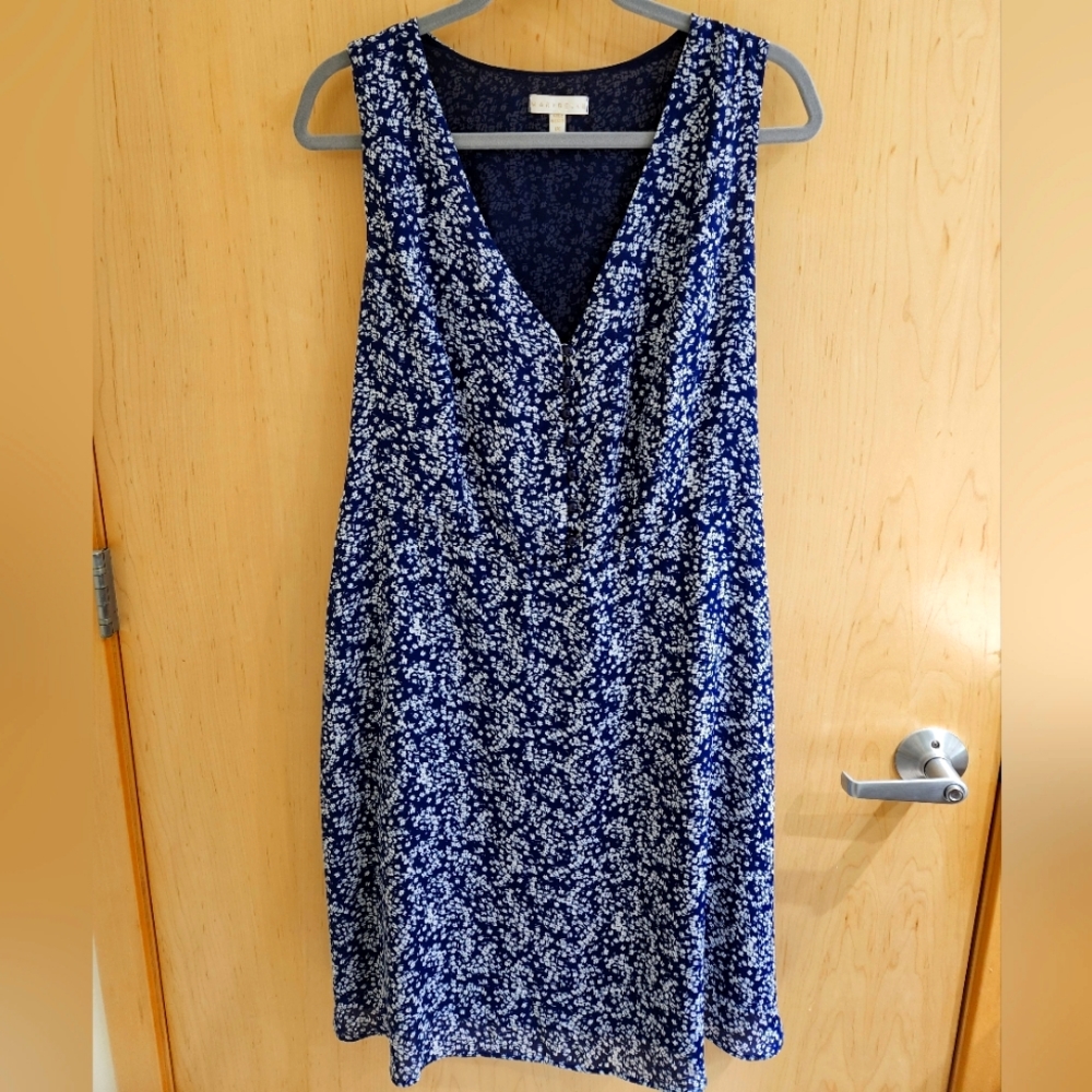 Marybelle dress, Size 1X, blue and white